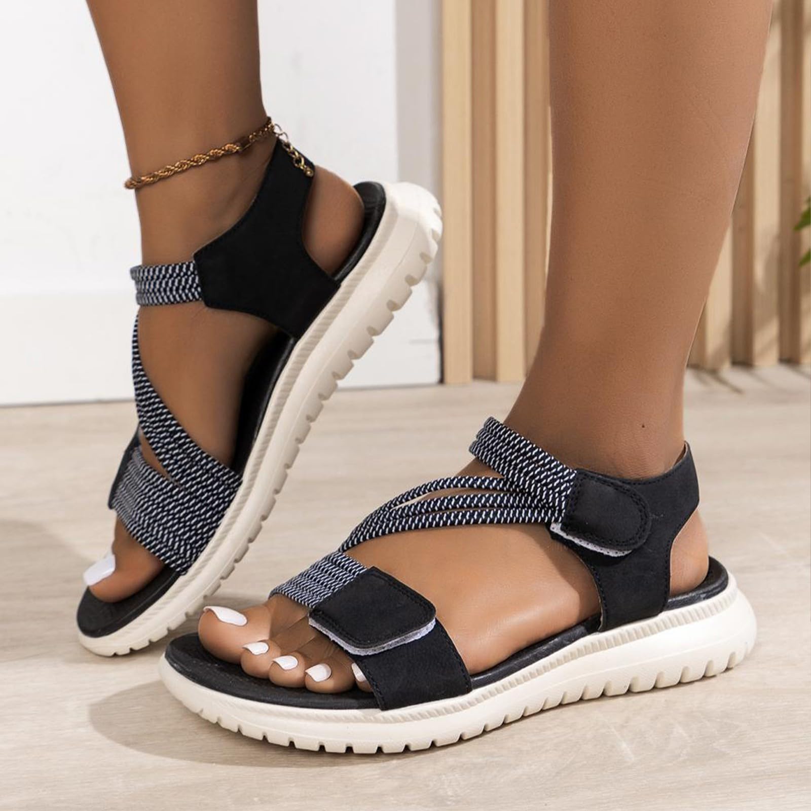 Genérico Sandalias Mujer Verano Zapatos Comodas Deportivas Barefoot Zapatillas Trekking Sapatos Planas Calzado Ergonómicas Sneakers Horma Ancha Sapatilhas Amortiguación Shoes