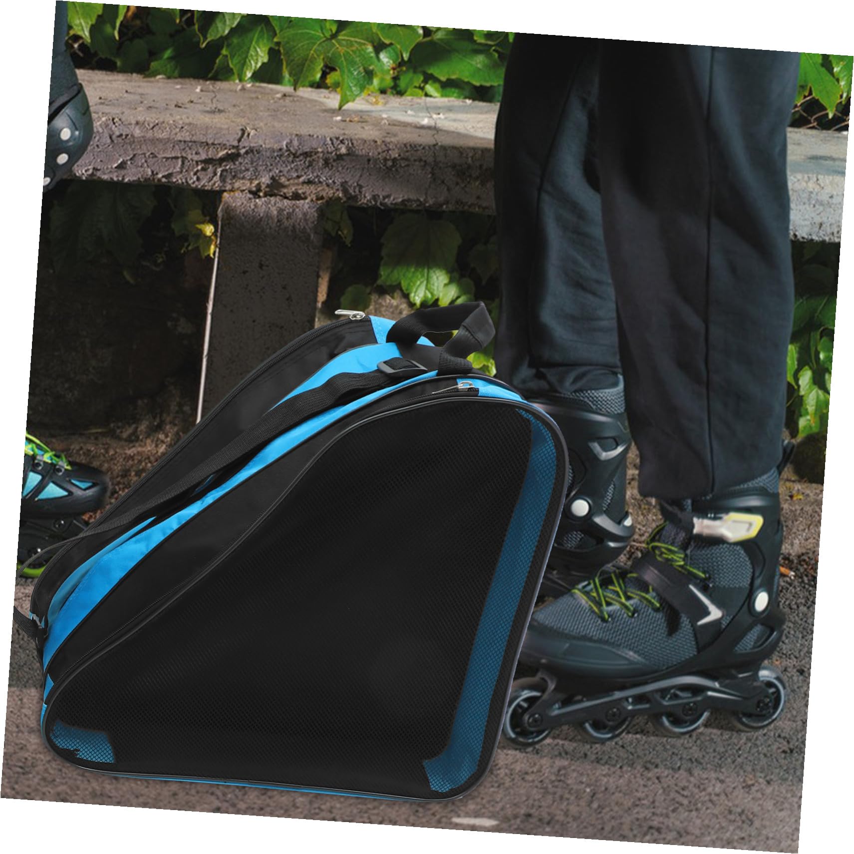 TOYANDONA Set 2 Borse Porta Pattini a Rotelle Triangolari Resistenti Usura Tracolla Multistrato per Trasporto e Organizzazione Pattini Sport Outdoor