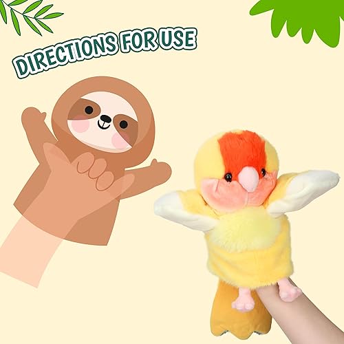 Miniatura 9 de Easfan Juguete de peluche de marioneta de mano con boca movible para juegos de rol, cuentos preescolar, enseñanza, regalos de cumpleaños para niños