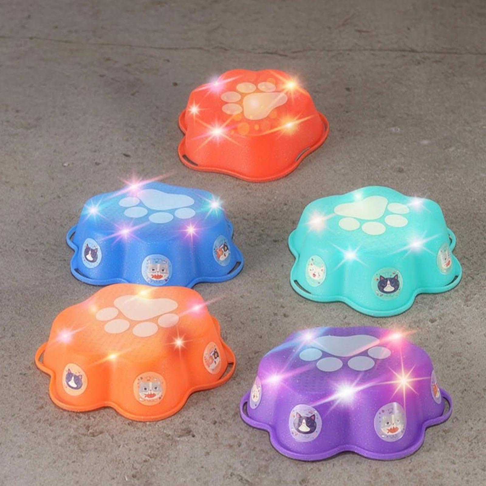 Almencla Balance Stepping Sensoriales Apilables para Niños Juguetes Musicales con Luces Y Base Antideslizante Material PP Resistentes Adecuados, 5 Uds.