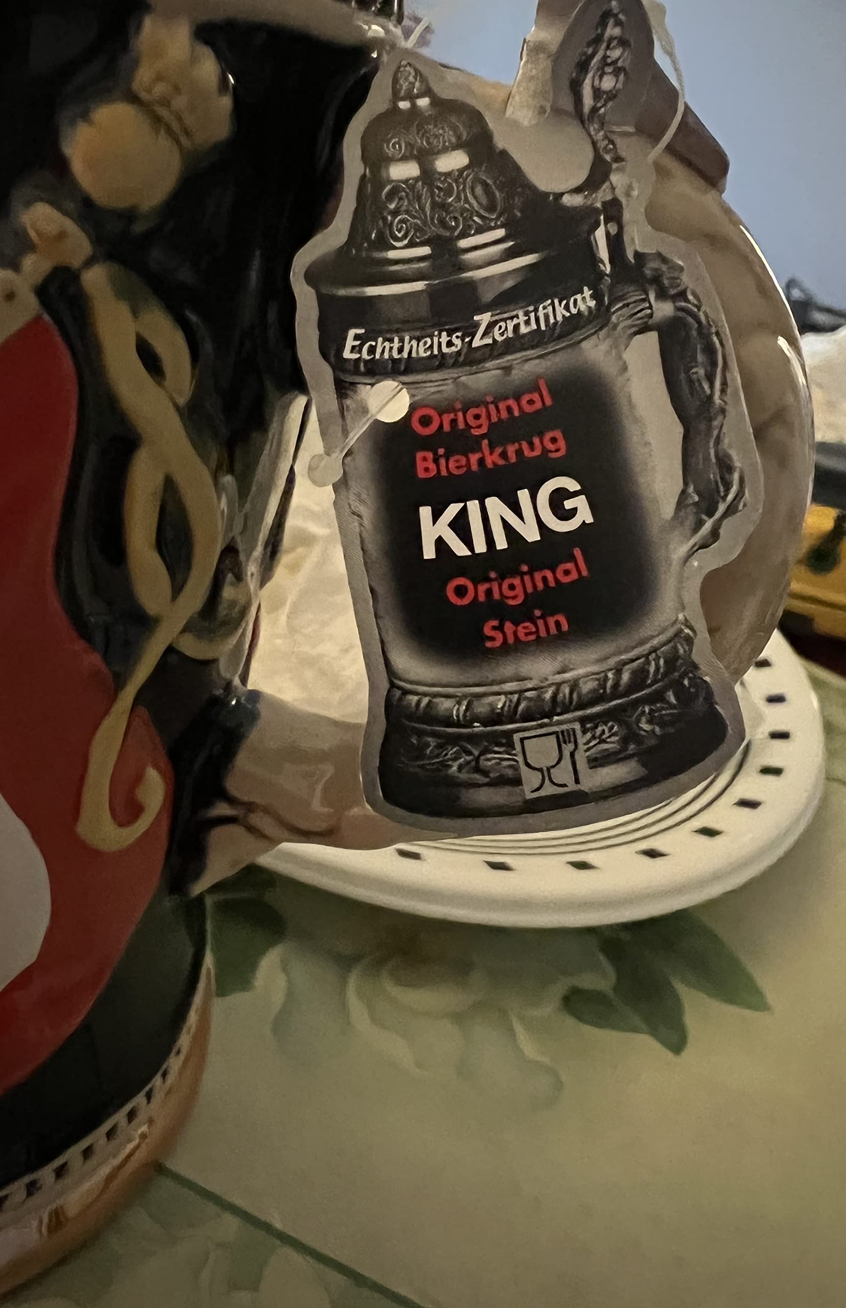 KING Jarra de cerveza alemana Austria escudos con alto relieve, jarra 0,4 litros KI 1014 0,4L