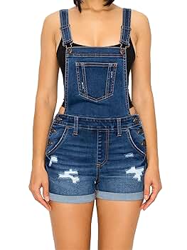 Amazon.com: WAX JEAN Women's Denim Overall Shorts, dark, s