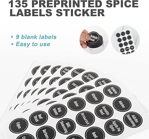 Miniatura 5 de Estante de especias giratorio negro para encimera, organizador de especias giratorio de 16 frascos, torre de estante de especias de carrusel