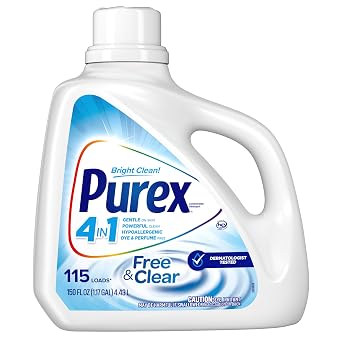 Purex Liquid Laundry Detergent, Free & Clear, 150 Fluid Ounces, 115 Loads
