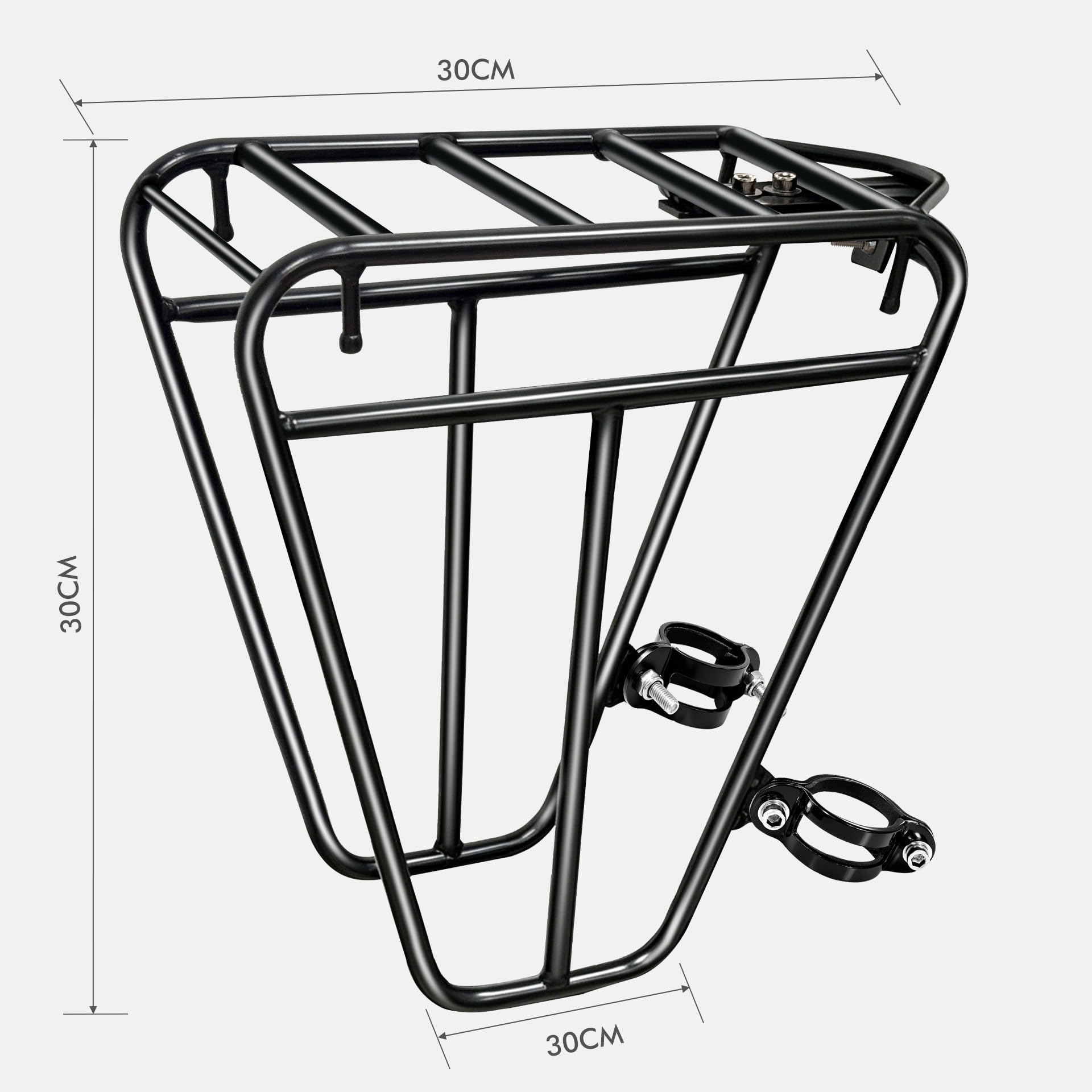 Mimoke Porte-bagages arrière pour tige de selle, porte-bagages en acier jusqu'à 25 kg, avec supports latéraux, pince réglable de 33 à 42 mm, pour vélo de ville, vélo de trekking, vélo électrique