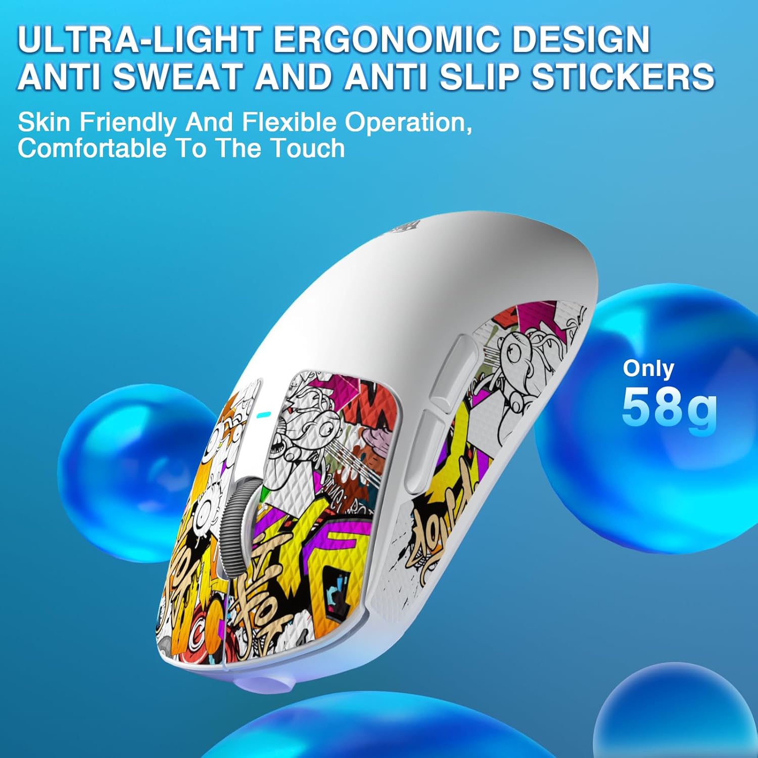 AULA SC680 mouse with anti-slip stickers applied