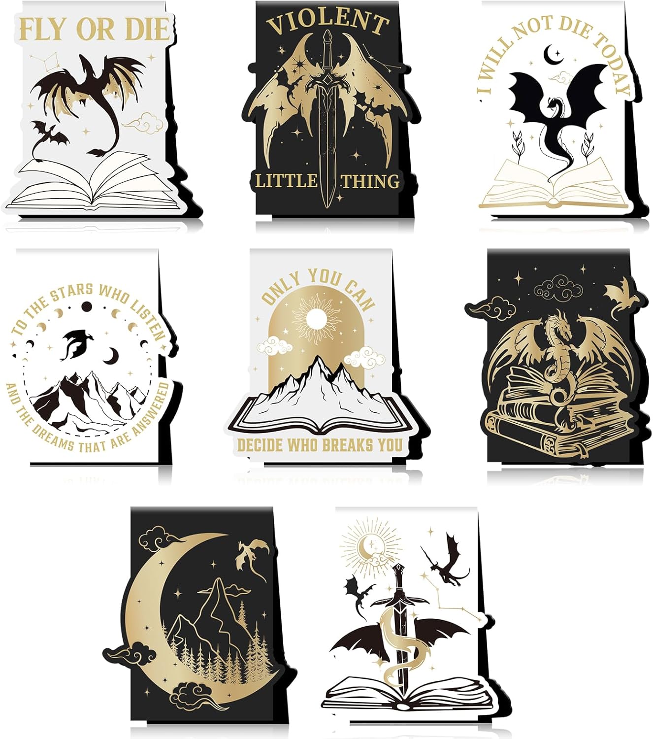 Dragon Magnetic Bookmark Gift – 8 PCs Fantasy Cool Unique Funny Book Mark Magnets Page Markers for Reading Women Men Kids Novel Fans Book Lovers Students Birthday Graduation School