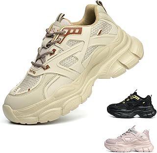 Zapatos de Seguridad para Mujer Zapatillas de Trabajo con Puntera de Acero Cómodos Ligeros Antideslizante 36-42 EU