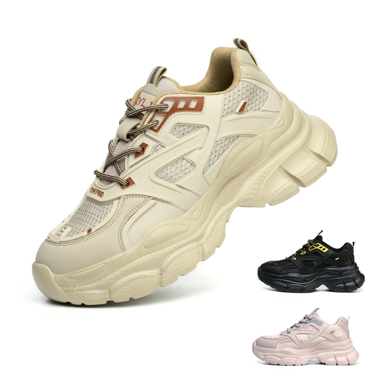 Gugifcto Scarpe Antinfortunistiche Donna Scarpe da Lavoro con Punta in Acciaio Antiscivolo Traspiranti Scarpe Sicurezza Leggere Comode 36-42 EU