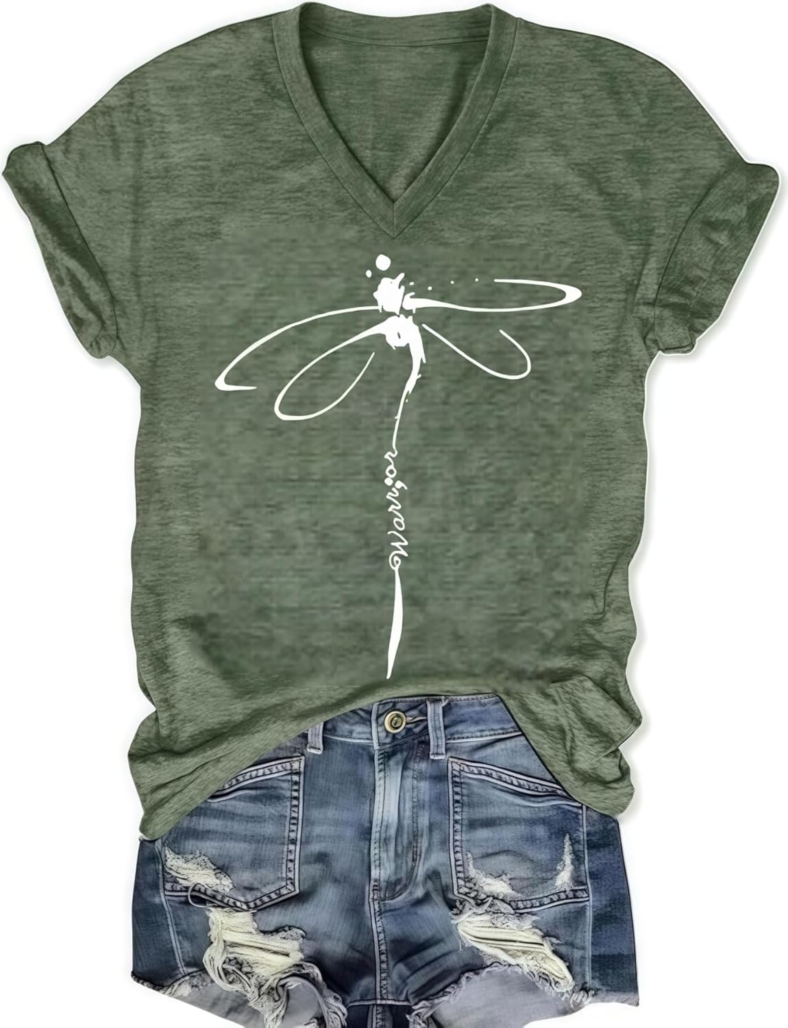 Graphic Tees for Women V-Neck Boho Tops Wildflowers Vintage Western Short Sleeve Fall Shirts