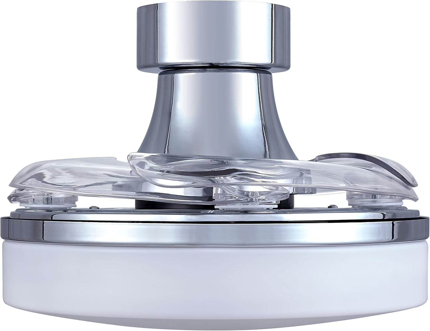 Fanaway Mya Retractable Ceiling Fan with Dimmable LED Light Kit and Remote Control, 4-Blade, Indoor, 36 Inch, Steel Chrome and Clear