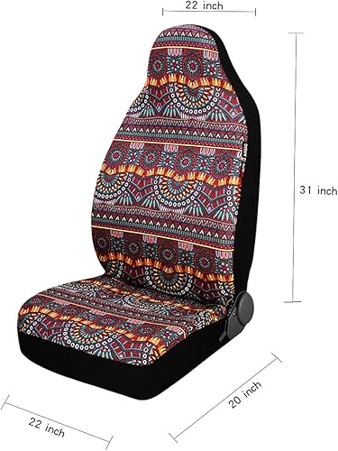 Miniatura 6 de P&J - Manta duradera para asiento de cubo para automóvil, diseño bohemio mágico, ajuste universal para autos, SUV, camionetas, furgonetas