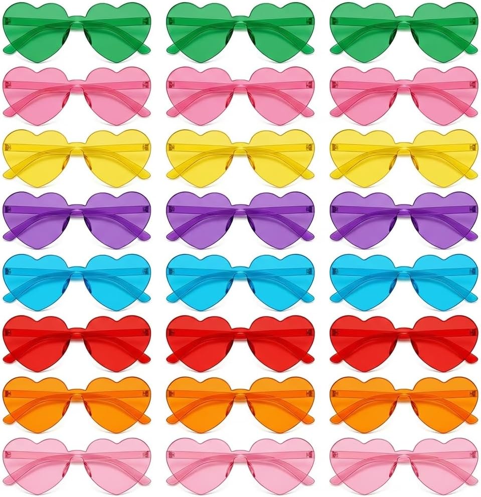 MYSXN Heart Sunglasses,Valentines Day Gifts for Kids Classroom, Valentine Exchange Gifts,Valentines Day Accessories (24)