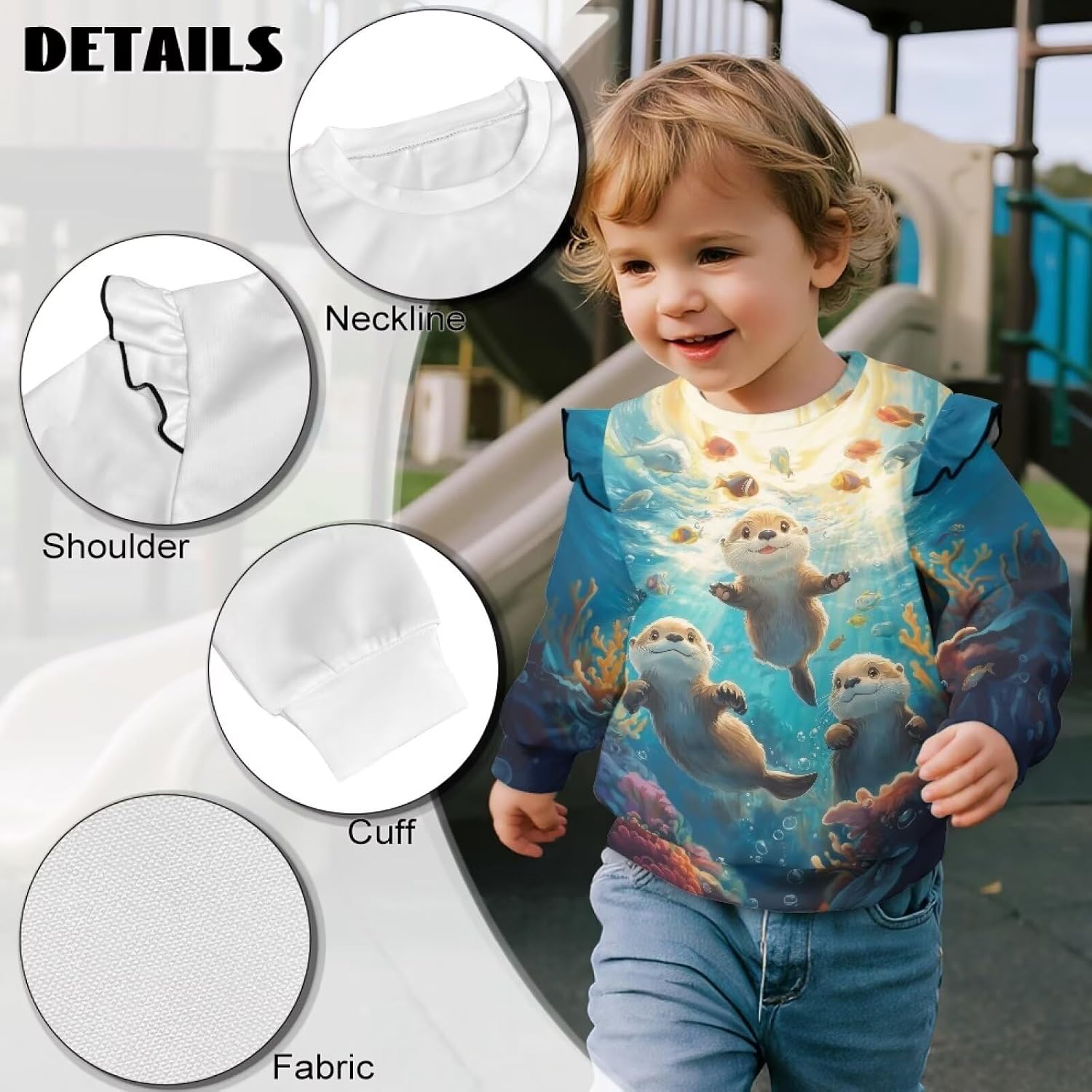Ruffle Shoulder Hoodie for Girls Age 1-8 Crewneck Sweatshirts Kids Fall Casual Soft Long Sleeve Pullover Tops