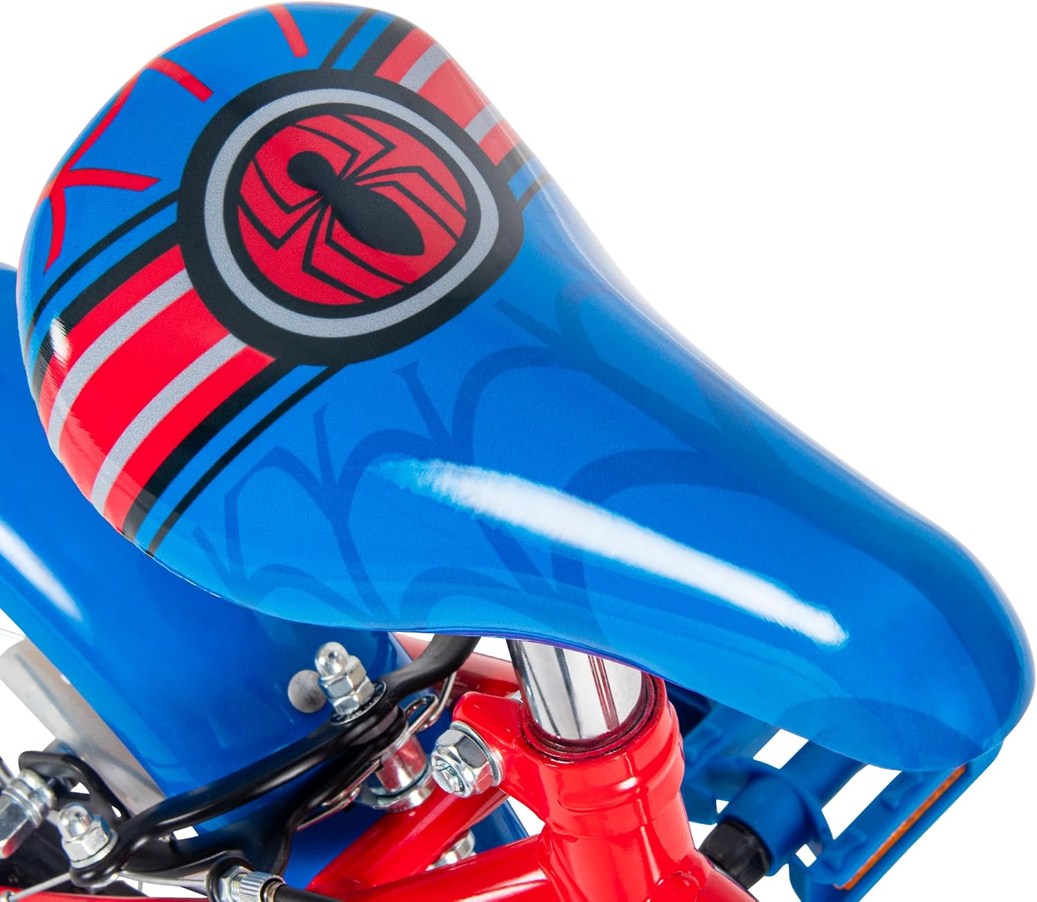 Huffy Marvel Spider-man Bike, 12", 14", 16" Kids Bike, Ages 3-9 years, Dual Calliper Brakes, Removable Stabilisers, Adjustable Seat, Red