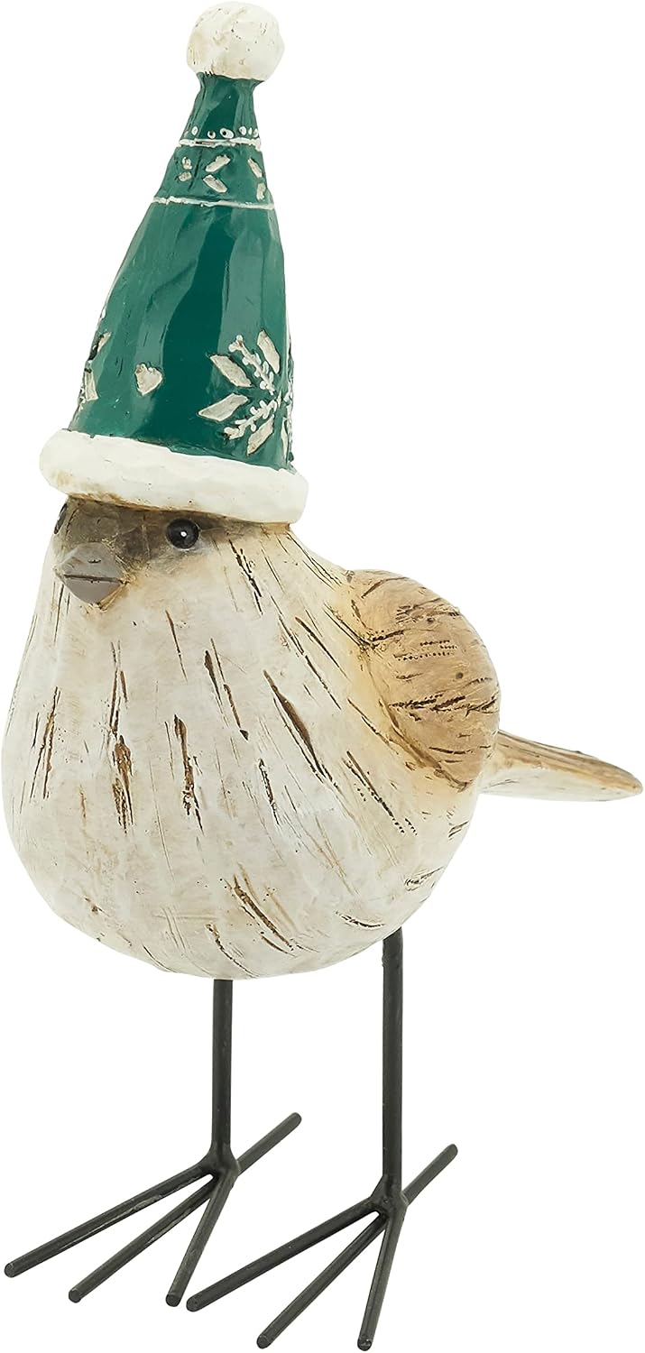 SARO LIFESTYLE Bird with Winter Hat Figurine