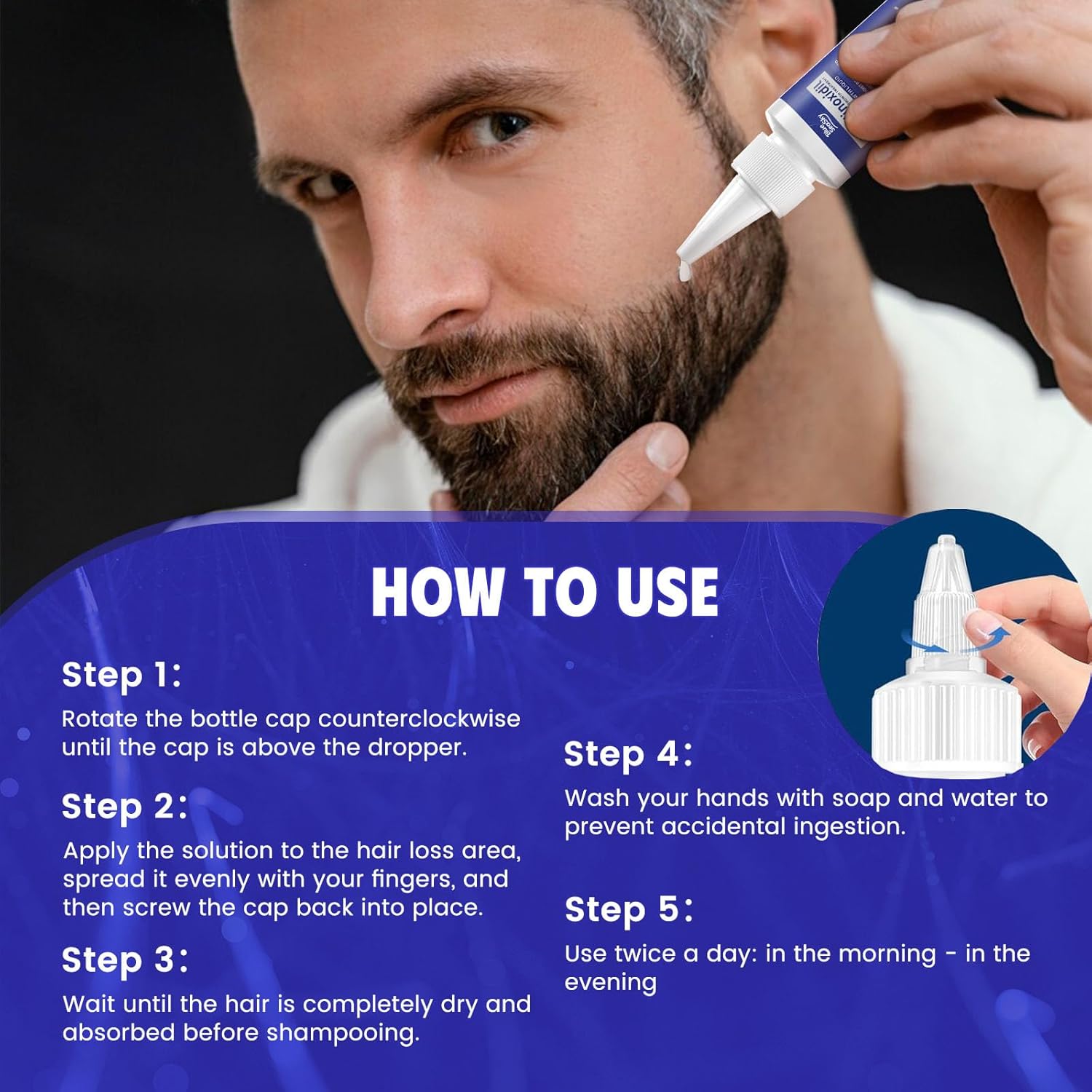 5% Minoxidil for Men and Women with Biotin,Hair Growth with Batana Oil and Rosemary,for Thinning & Hair Loss, Clinically Proven Regrowth for Thinning Hair & Beard (Unscented-8Fl Oz)