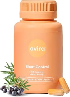 Ovira Bloat Control with JUNICLEAR – Added Juniper for Gas & Bloating Relief for Women and Men - Reduces Water Retention, Promotes Digestive Health & Gut Health - 60 Vegan Capsules, Pack of 1