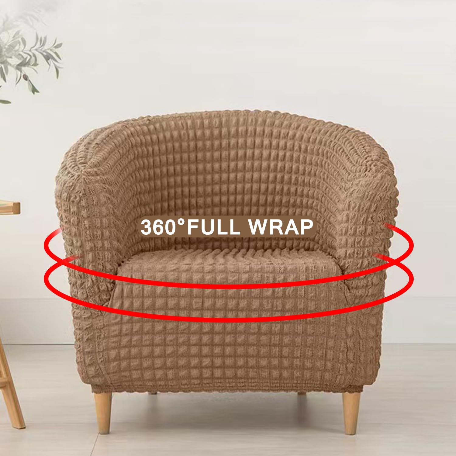Blueb,Club Chair Cover*1, Stretch Club Armchair Slipcover 1 Piece Tub Chair Slipcover Full Wrap Armchair Cover Sofa Cover Round Barrel Chair Covers Couch Covers with Elastic Bottom Washable