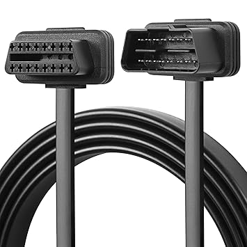 3.2FT 1M OBDII OBD2 Right Angle 16 Pin Male to Female Extension Cable, OBDII Scan Tool Diagnostic Extender Cord Convert Adapter (3.2FT(1M))