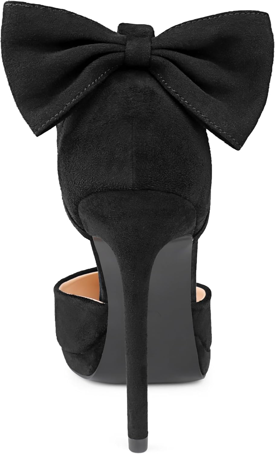 Zzheels Women's Pointed Toe Platform Stiletto Heels Bow Dress Heels Ankle Strap Pumps - Image 5