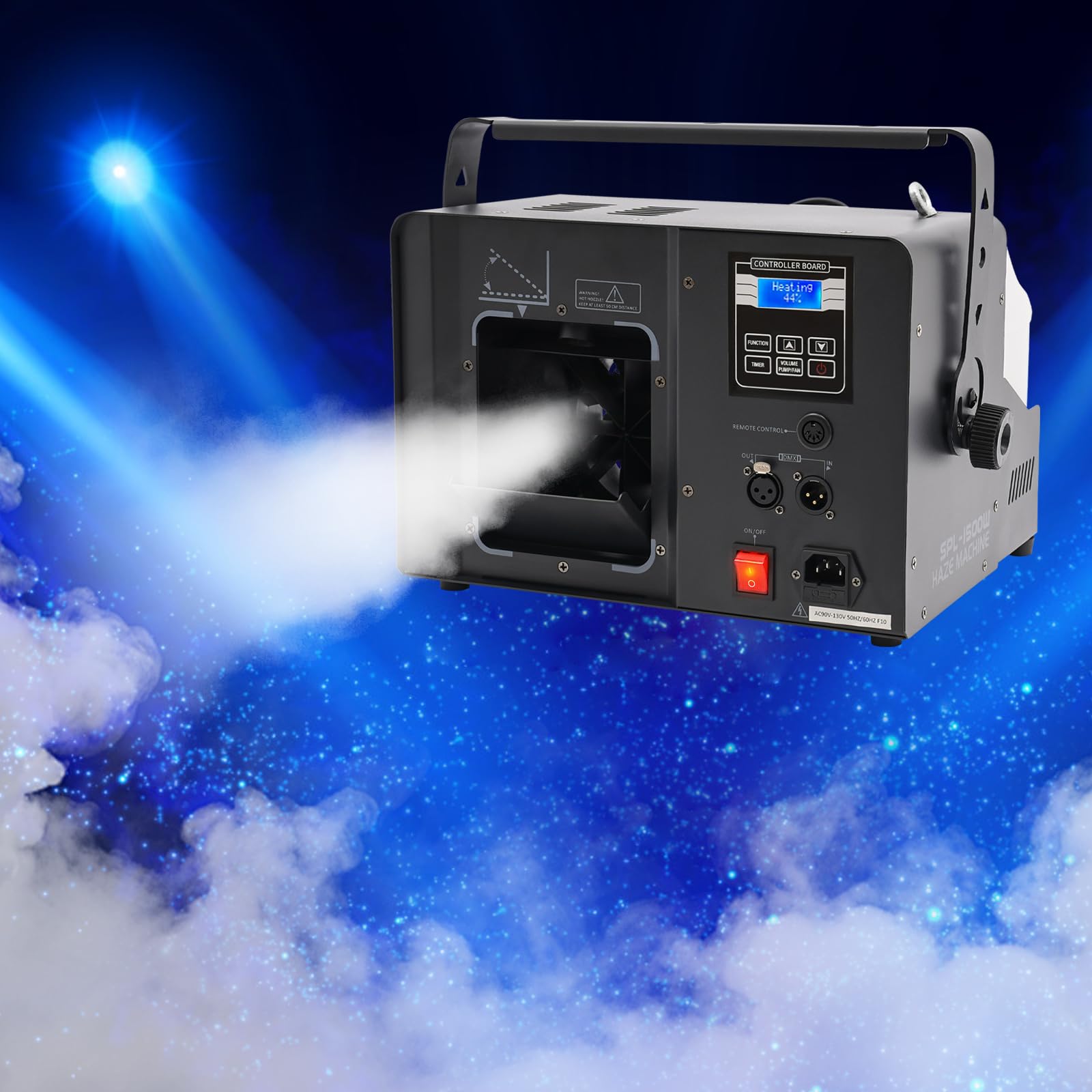 FXEIPOL Fog Machine 1500W 2L/0.53Gal Portable Haze Machine with Remote Control for Bars, KTV, Wedding Celebrations