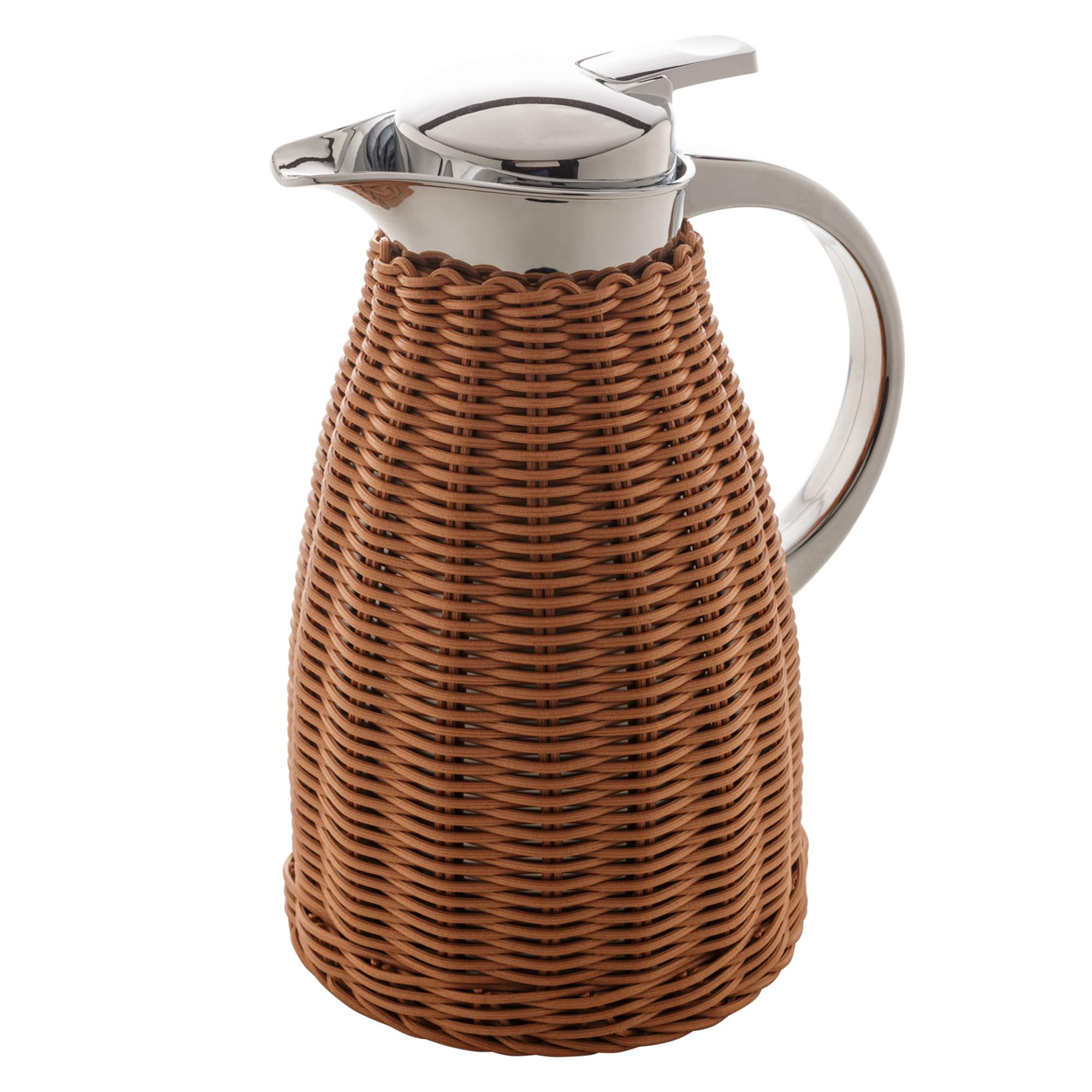WOLFF - Garrafa Térmica Aço Inox C/Rattan Plástico Marrom 1,5L