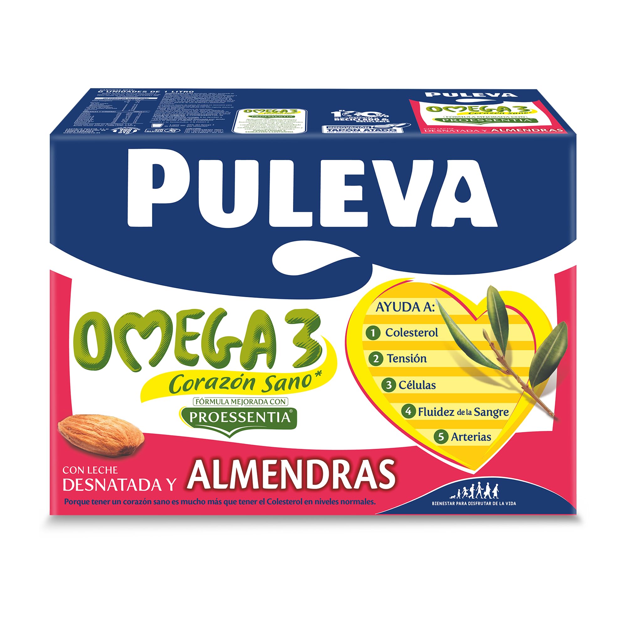 Puleva Omega 3 Proessentia® Almendras brik 1L Caja 6 litros