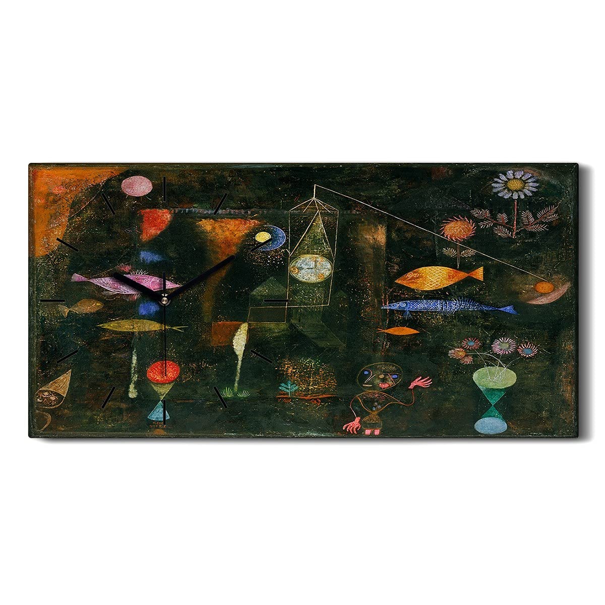 Horloge sur toile salon et chambre art moderne Coloray 60x30