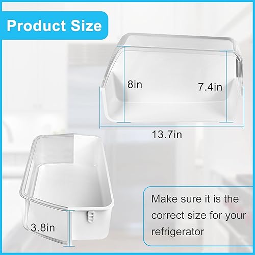 Miniatura 3 de DA97-12650A - Cesta de estante para puerta de refrigerador, lado derecho, compatible con Samsung RF260, RF261, RF263, estantes de refrigerador,