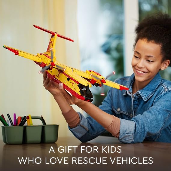 LEGO Technic Firefighter Aircraft Building Toy, Model Airplane Set 42152, with Authentic Fire Rescue Details, Engineering Fire Plane Fun for Boys, Girls, and Kids Ages 10+ Years Old, Airplane Gift
