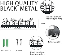 Vista 2 de Goutoports Exhibidor Colgador de Medallas - She Believed She Could She Did - Colgador de Pared Personalizado para Medallas de Corredor de Carreras