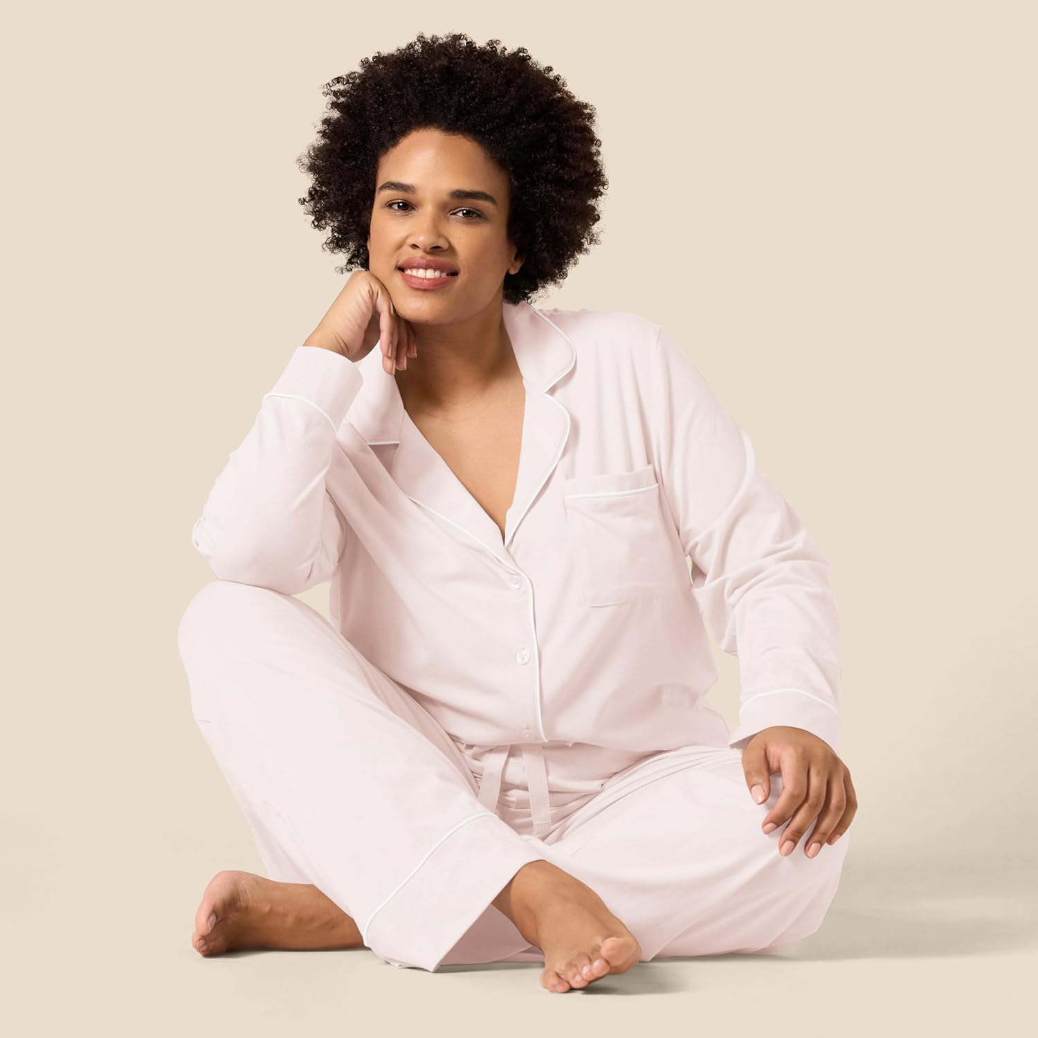 Amazon Essentials Women's Cotton Modal Long-Sleeve Shirt and Full-Length Bottom Pajama Set - Image 7