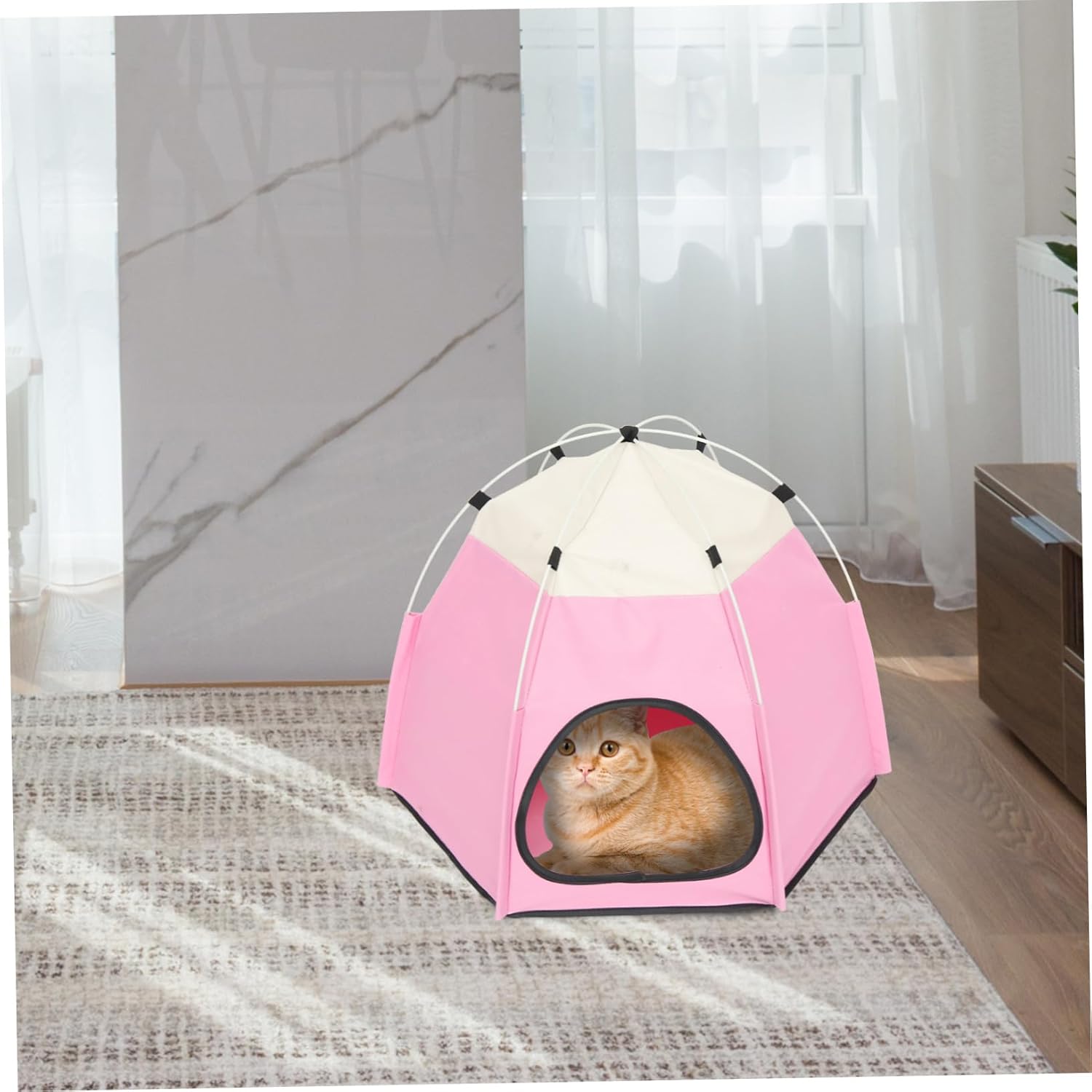 2pcs Pet Sleeping Tent Foldable Cat Nest Cozy Bed for Indoor and Outdoor Use Comfortable Dog Tent for Play and Rest Cat House Breathable