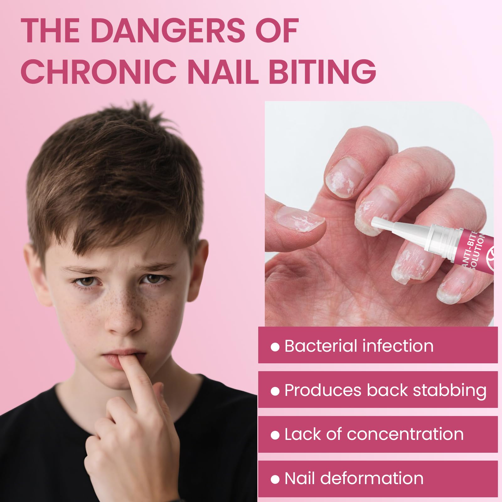 2 Stylos Vernis Amer Anti Ronge Ongles, Stylo Anti-Rongement d'Ongles, Amers pour Enfants et Adultes, Aide à Prévenir le Rongement des Ongles et Succion de Pouce, Facile à Appliquer, Effet Durable