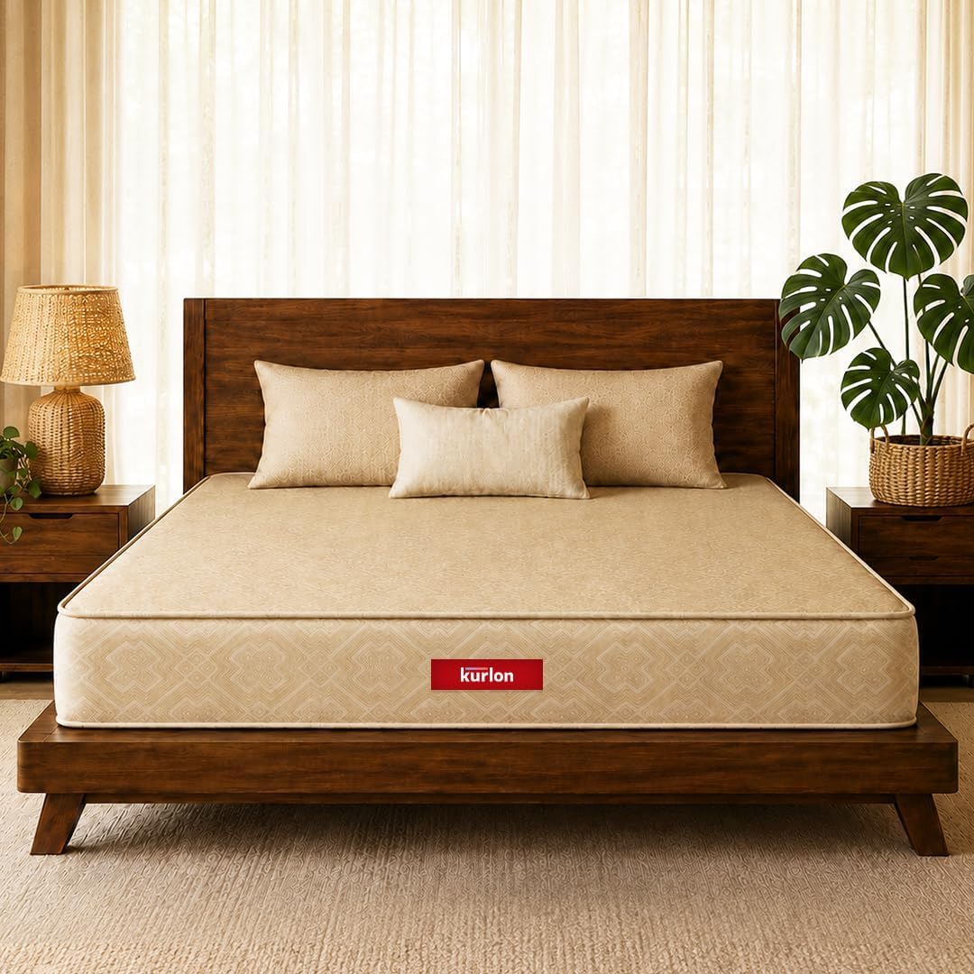 Kurlon Orthopedic Mattress | King Size 72x70x5 Inches | Medium Firm Orthopedic Back Support | Pressure Relief | Soft Knitted Fabric | Easy Roll-Packed | 10 Years Warranty