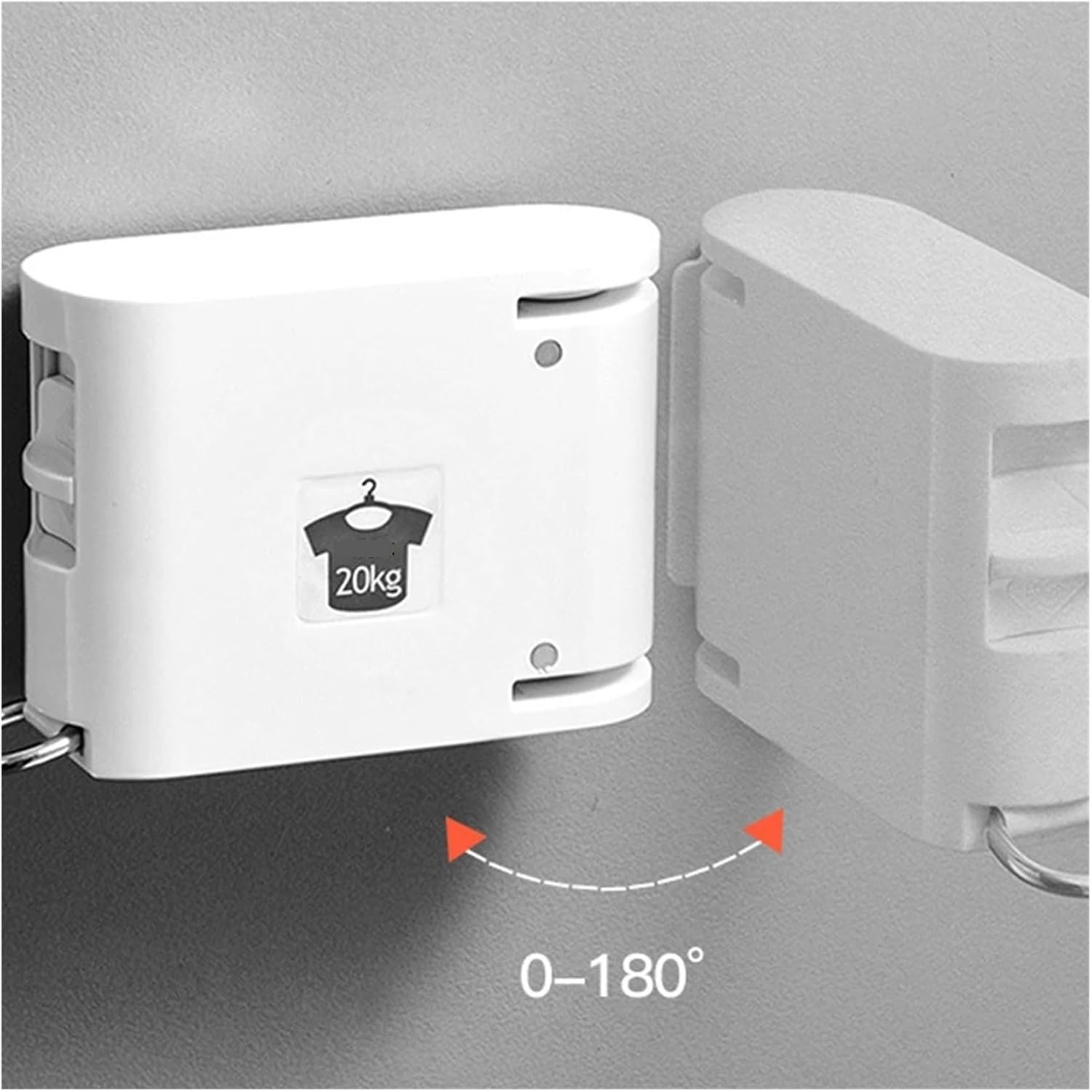 Indoor Invisible Clothesline with Hanger Hole Retractable Rope Drying Rack Balcony Clothes Line No Drilling(Black)