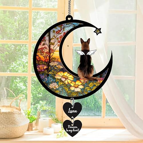 Miniatura 7 de NAZENTI Regalos conmemorativos personalizados para perros, atrapasoles conmemorativos para perros, atrapasoles personalizados para perro, adorno