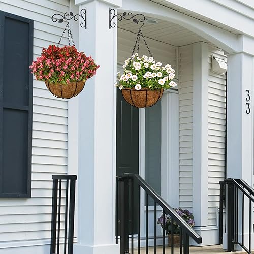 Miniatura 9 de Legigo Paquete de 6 cestas colgantes de 14 pulgadas de repuesto para cestas colgantes de coco, 100% natural, redondas, de fibra de coco