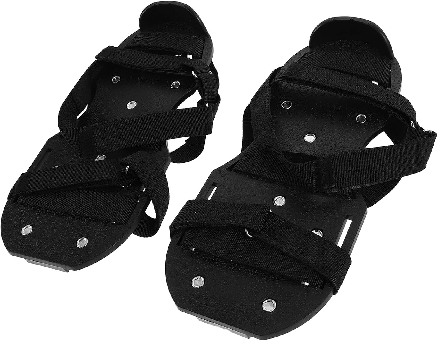 Spiked Lawn Aerator Shoes with 4.5cm Self-Leveling Spikes for Garden Grass Aeration and Lawn Soil Loosening Black Sole and Laces for Yard and Patio Use