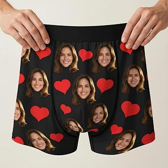 Custom Photo Boxer Briefs for Men - Personalized Gift with Face for Husband, Boyfriend, Dad - Funny Valentine's Day & Birthday Gift