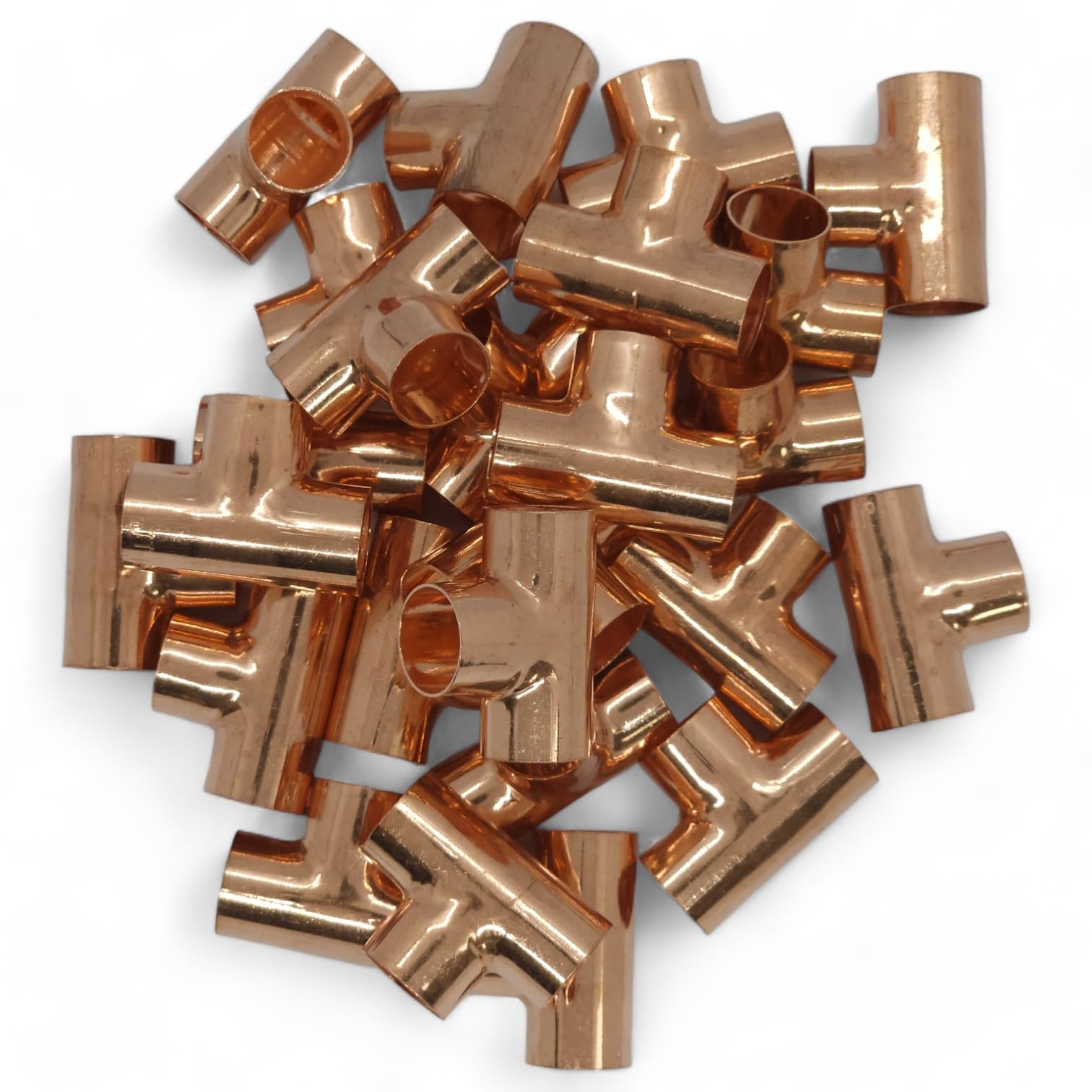 DURAPLAST UK 15mm End Feed Copper Equal TEE Pack of 25 — image 1