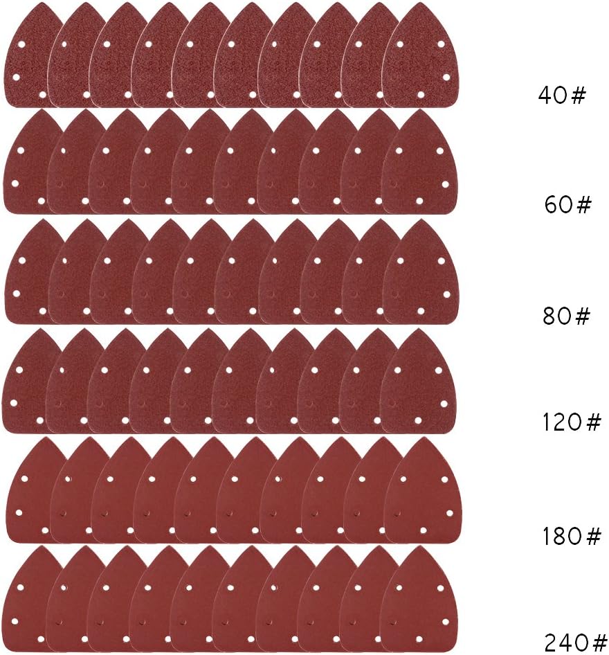 Coceca 120pcs Mouse Detail Sander Sandpaper Sanding Paper Each 20pcs of 40 60 80 120 180 240 Grits Mouse Sandpaper - - 