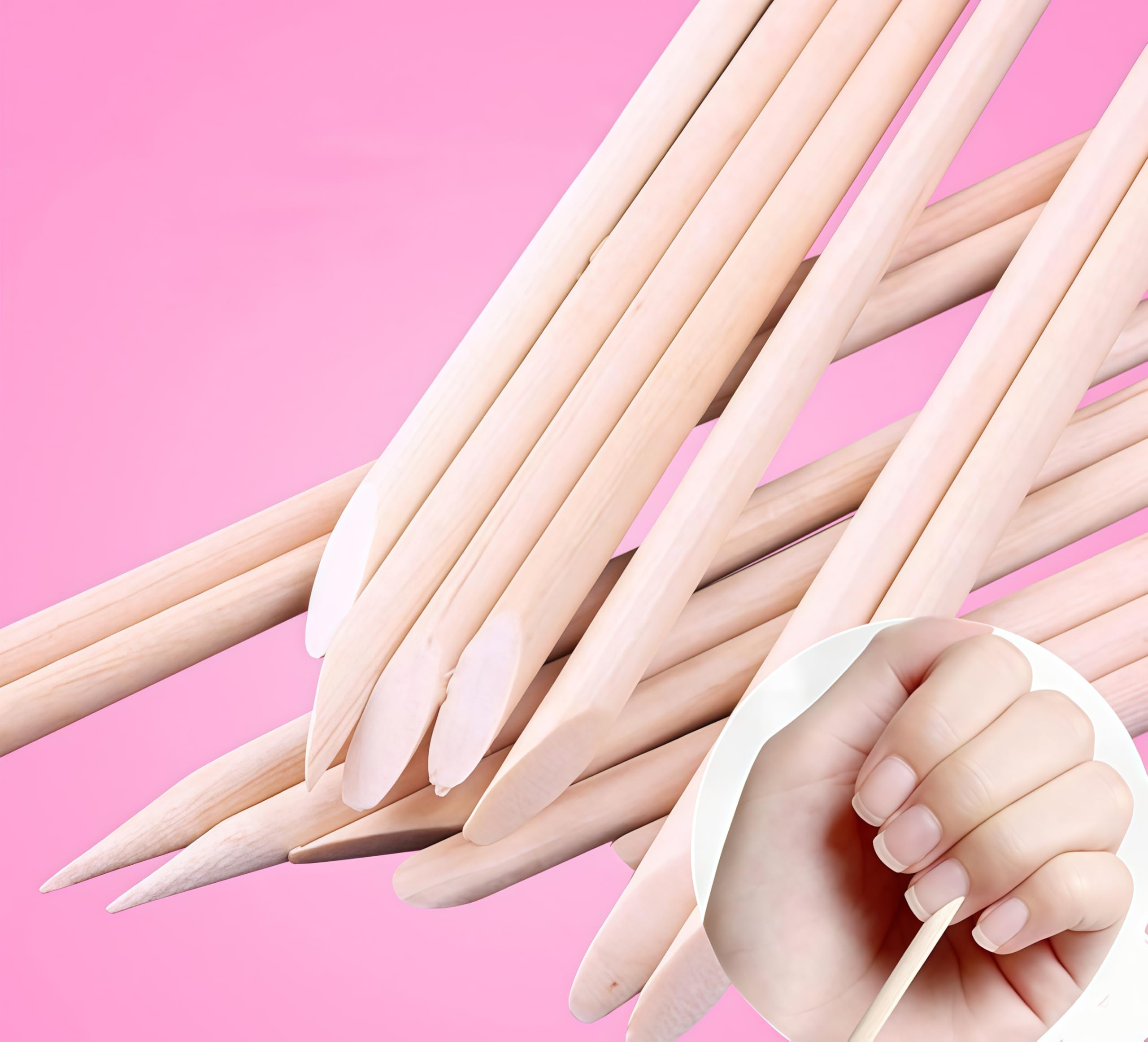 200 Pezzi Bastoncini di Legno Arancio per Unghie Arte Manicure Bastone per Spingi Nail Art Multifunzione Cuticola Strumento di Manicure DIY