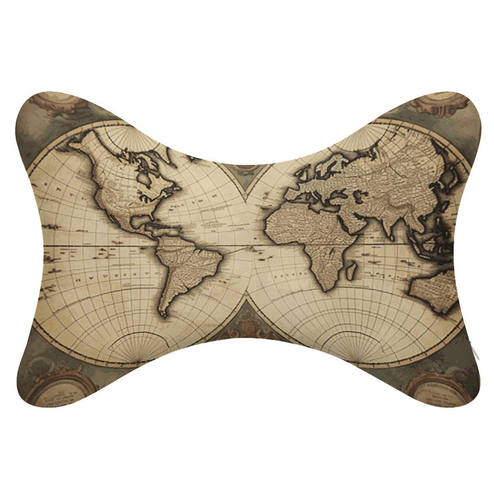 JTREHY - Dog Bone Shaped Car Neck Pillow Back Headrest Chiropractor Adjustable Strap Sofa Lounge Chair for Car Seat