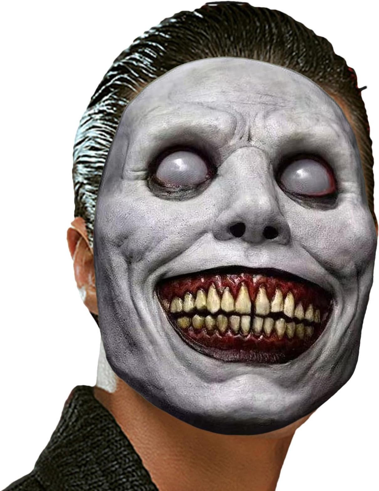 Demon - Smiling Latex Realistic Scary, Full Face Horror for Halloween Cosplay Costume Party Props | Safe Creepy Ghost Zombie Masquerade Masks for Adult Men Women