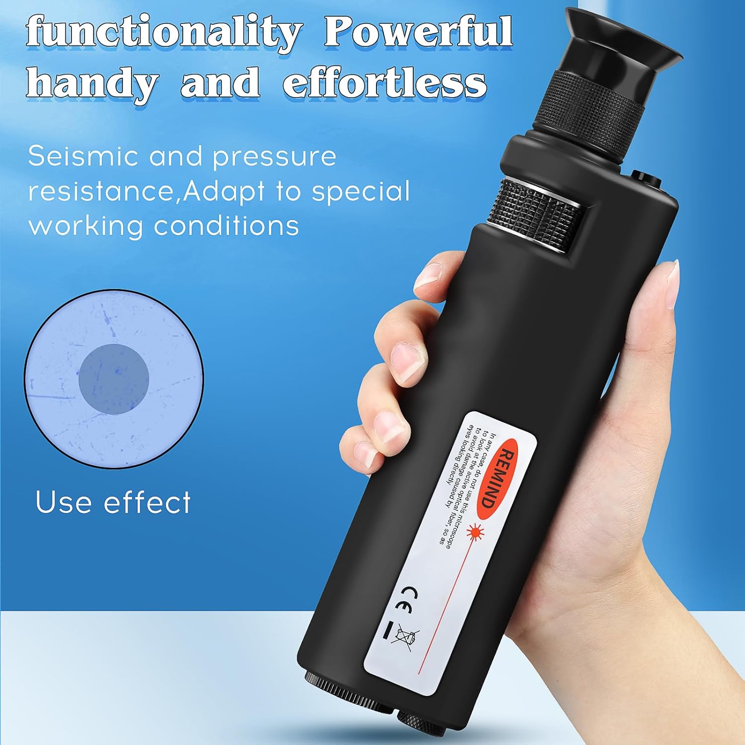4-Piece Set Fiber Cleaning Tool kit Handheld Fiber Microscope 400x Fiber Magnifying Glass Fiber Jumper end face Cleaning Box one Click Fiber Cleaning Pen