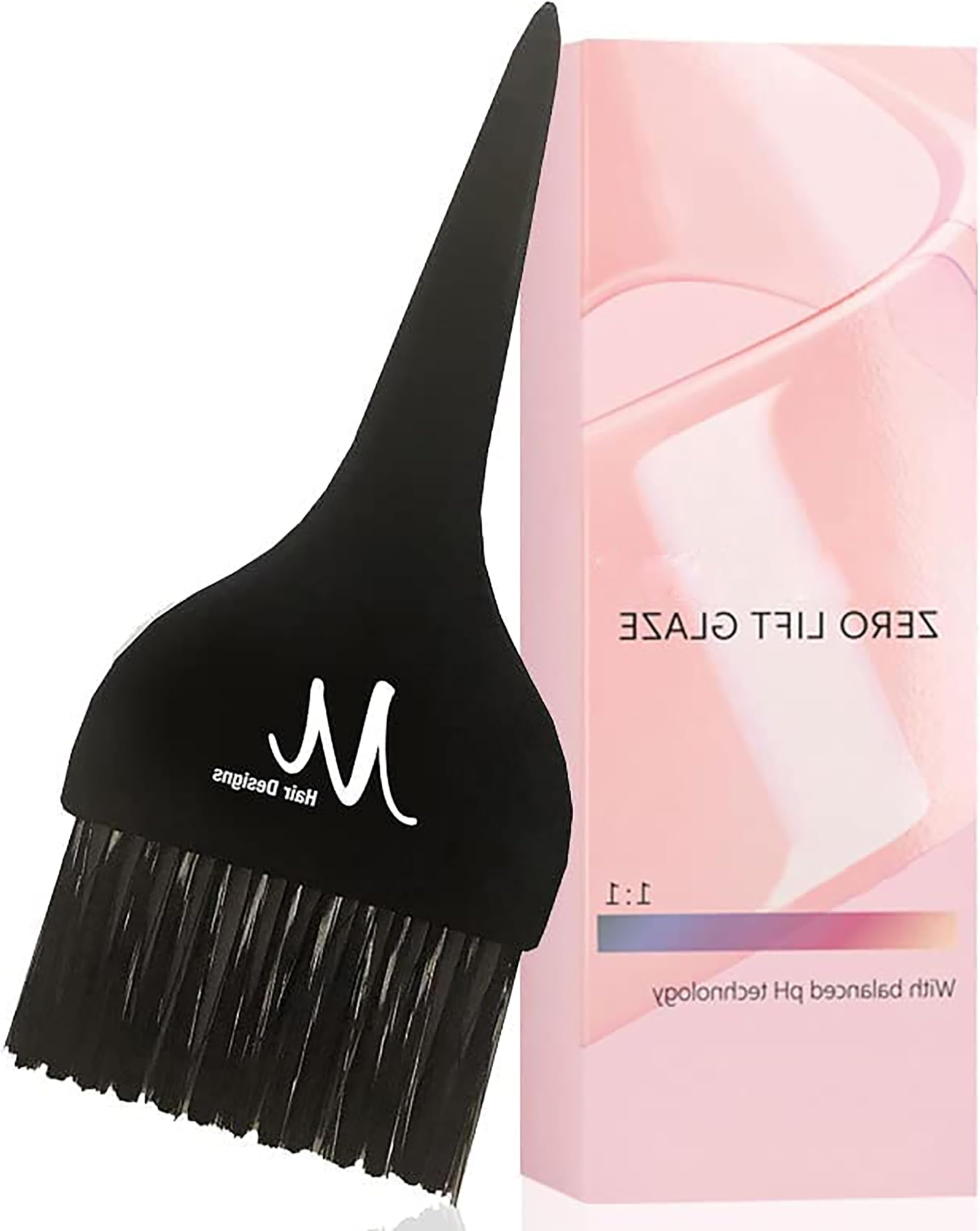 Shinefinity Zero Lift Glaze 00/00 Clear Demi-Permanent Hair Color 2 Ounce and M Hair Designs Tint Brush (Bundle)