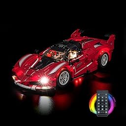 Kit d'éclairage avec télécommande Compatible avec Lego Ferrari FXX K 42212 (Pas de modèle), Ensemble d'éclairage LED Compatible avec Lego Ferrari FXX K Jouet créatif