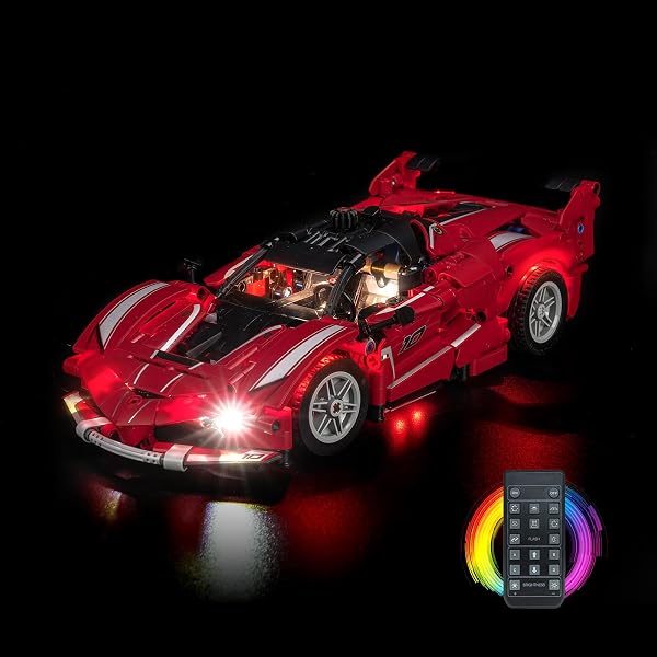 Kit d'éclairage avec télécommande Compatible avec Lego Ferrari FXX K 42212 (Pas de modèle), Ensemble d'éclairage LED Compatible avec Lego Ferrari FXX K Jouet créatif - 1